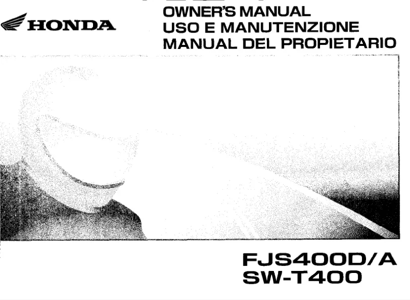 Página 1 del manual Manual de usuario Honda SW-T400 (2008)