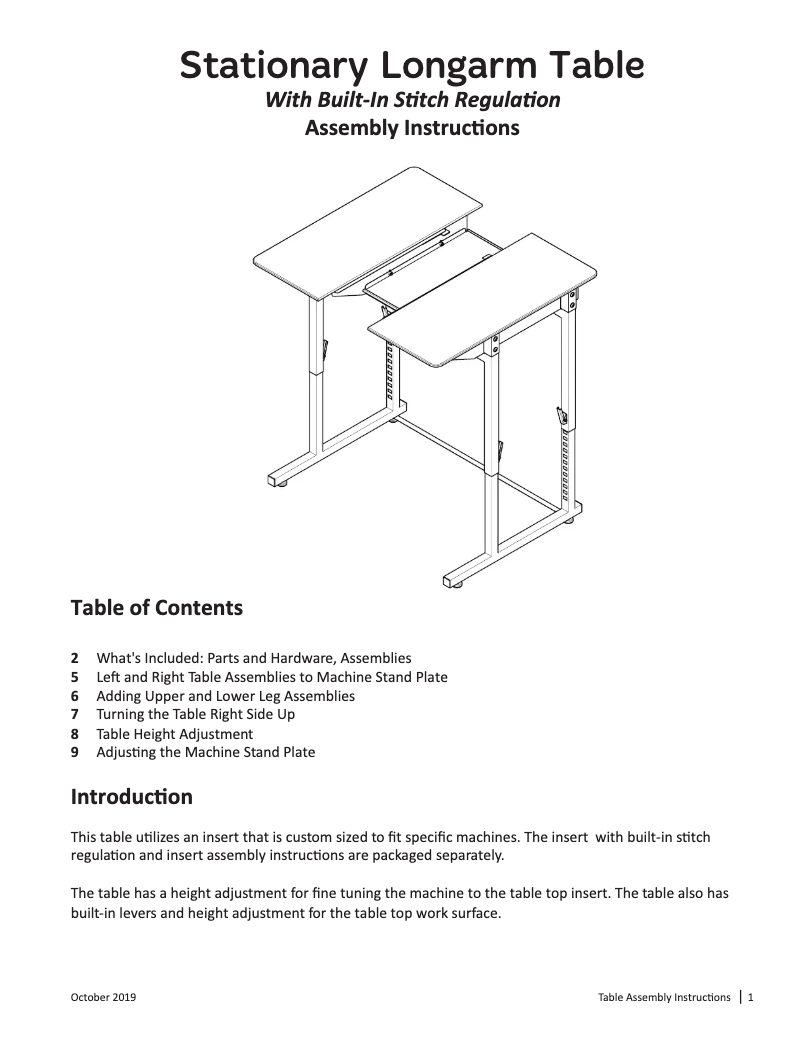 Página 1 del manual Instrucciones / montaje Baby Lock Regent
