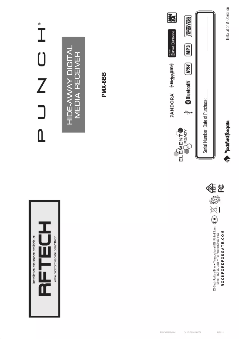 Página nº 1 - Manual de usuario Rockford Fosgate Punch PMX-1R