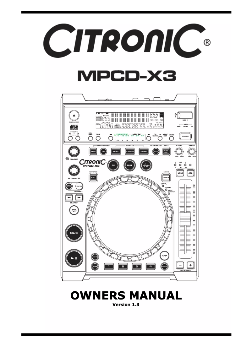 Imagen de la primera página del manual del dispositivo MPCD-X3