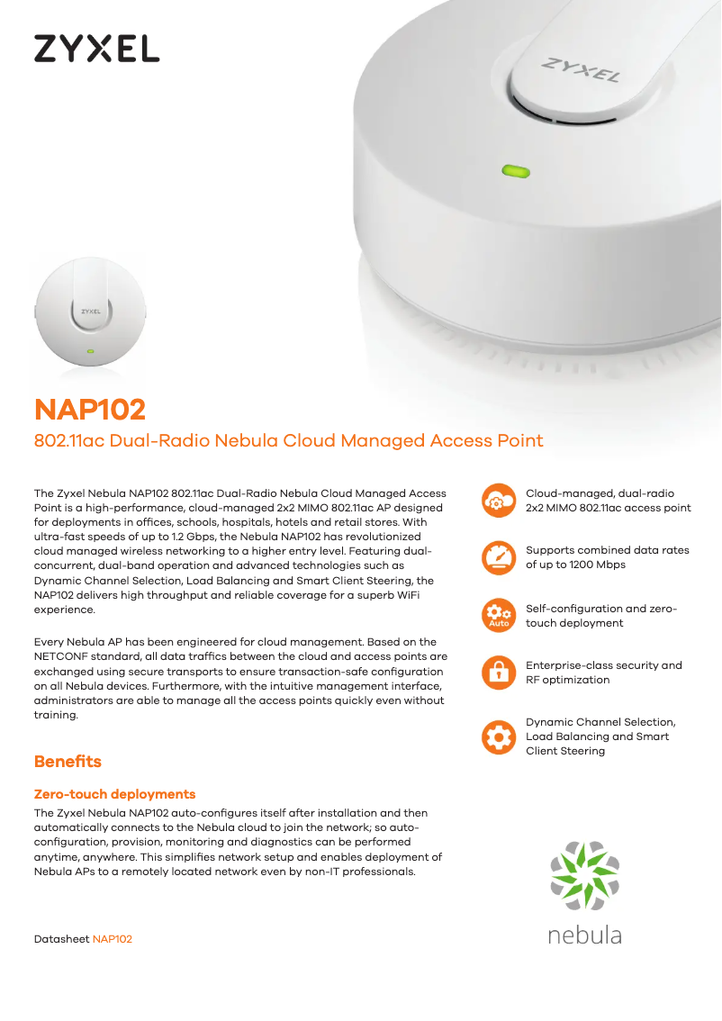 Imagen de la primera página del manual del dispositivo NAP102