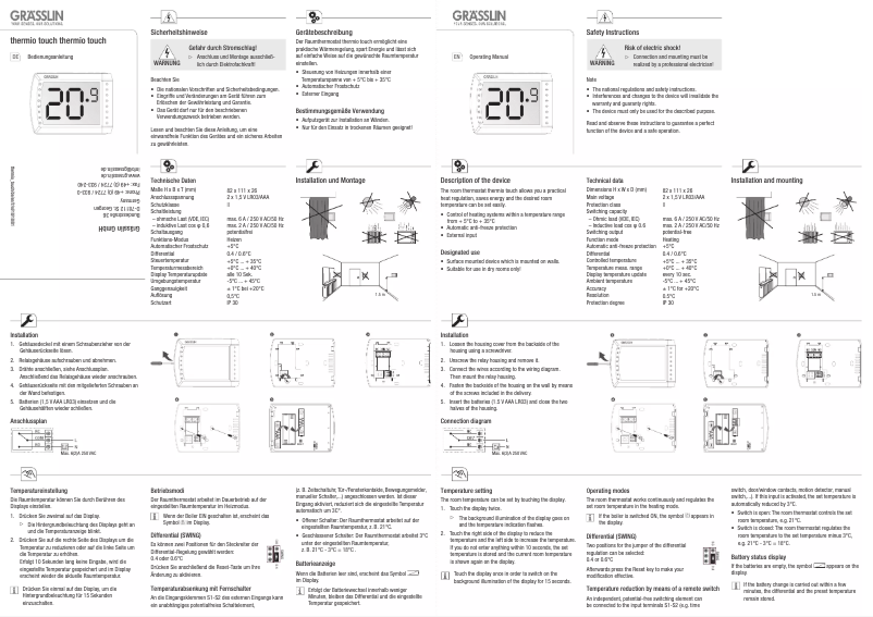 Página 1 del manual Manual de usuario Grässlin Thermio Touch