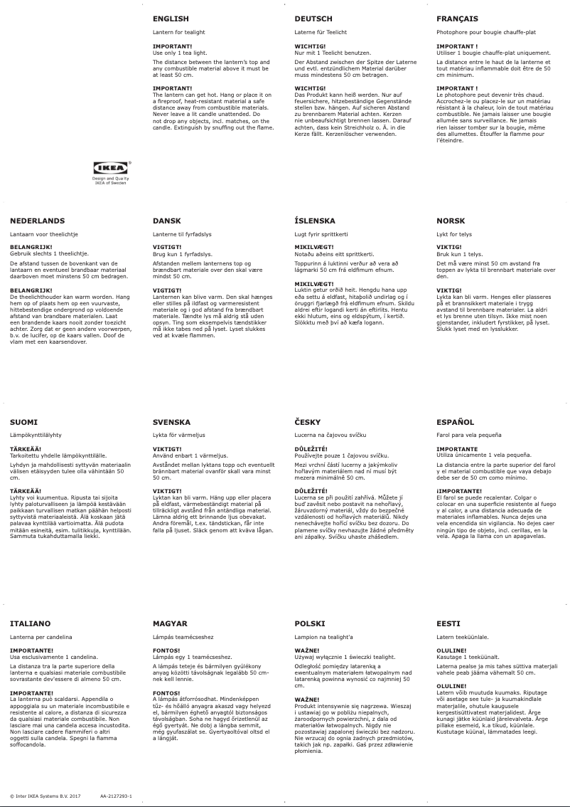 Página 1 del manual Manual de usuario Ikea ENRUM 705.783.71