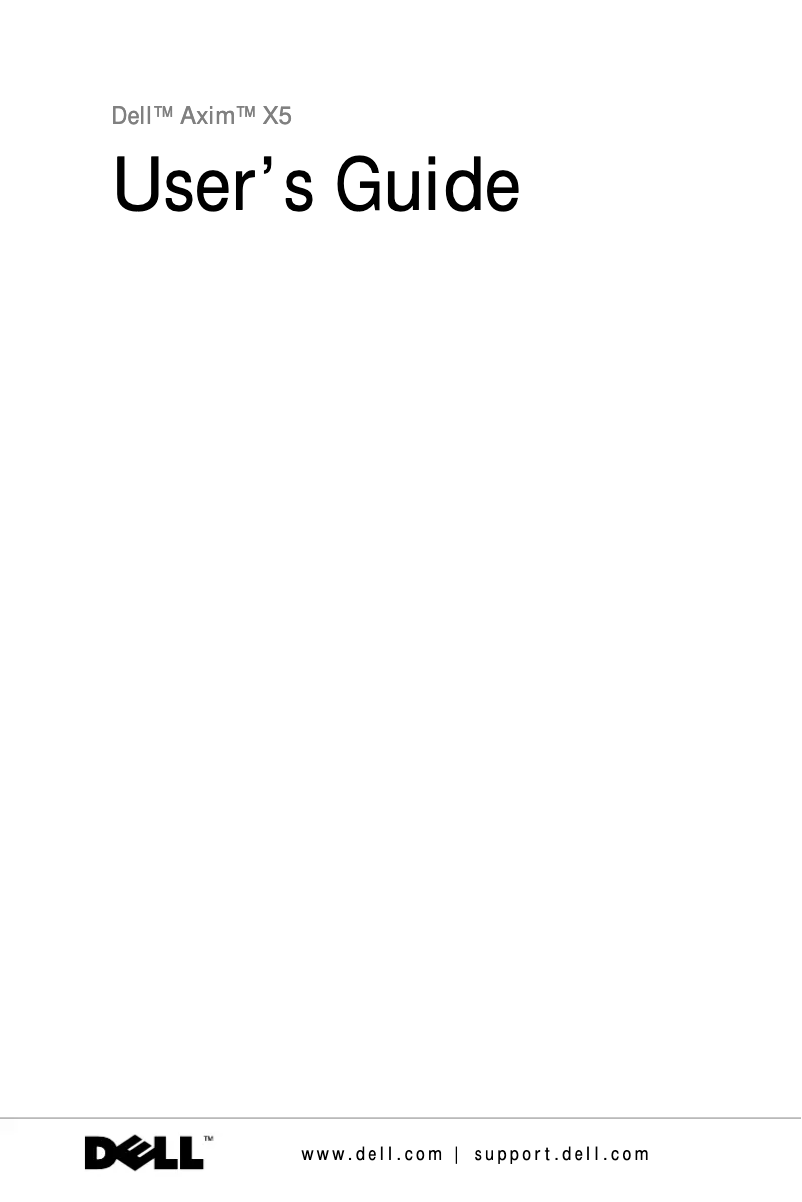 Página 1 del manual Manual de usuario Dell Axim X5