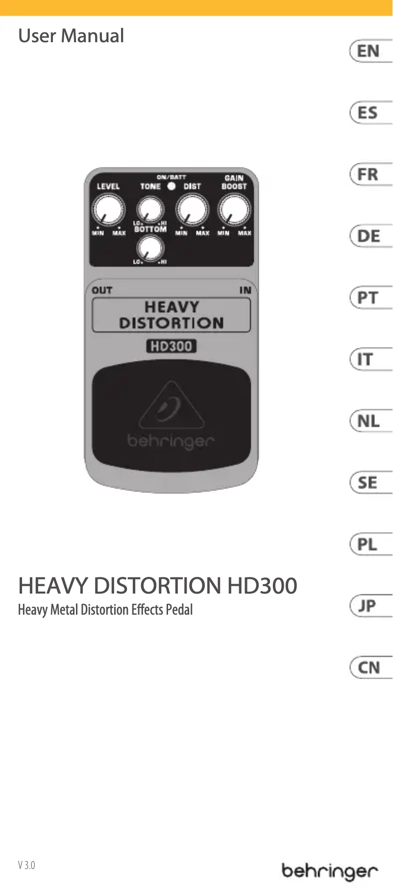Imagen de la primera página del manual del dispositivo Heavy Distortion HD300