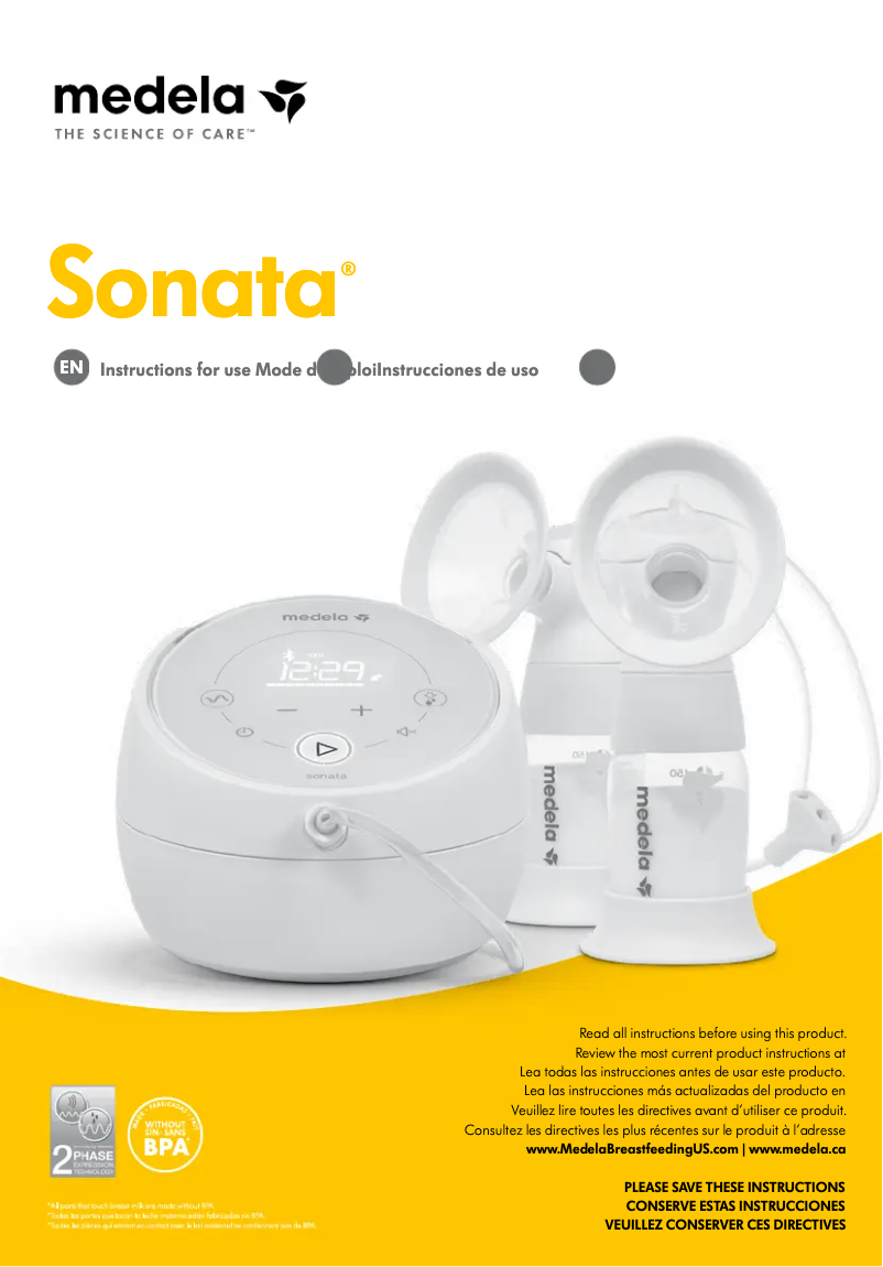 Imagen de la primera página del manual del dispositivo Sonata