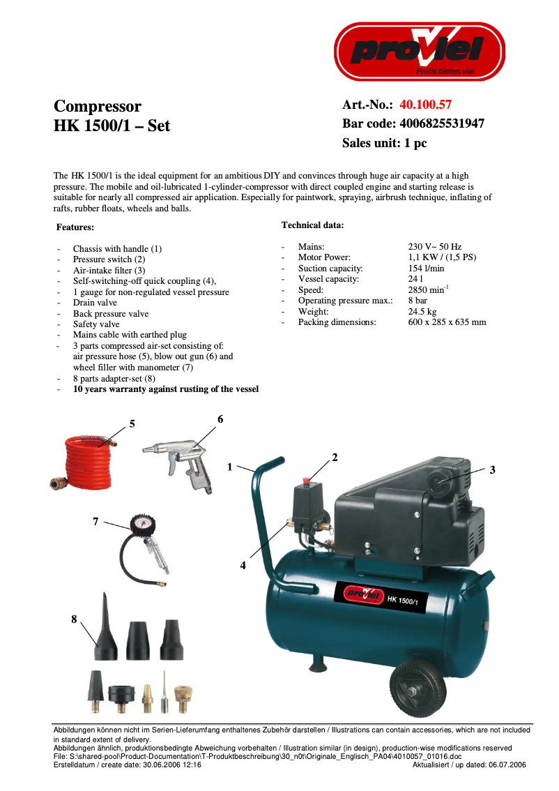 Imagen de la primera página del manual del dispositivo HK 1500/1