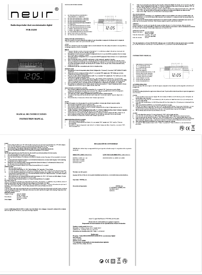 Página 1 del manual Manual de usuario Nevir NVR-332