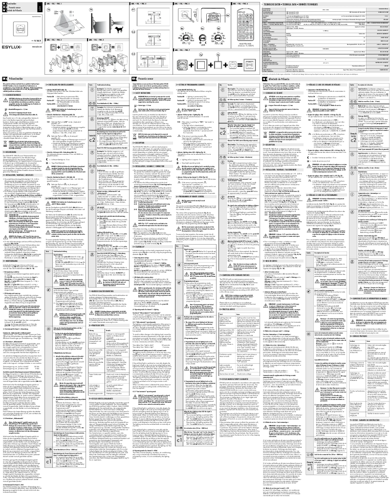 Imagen de la primera página del manual del dispositivo PD 180I/R