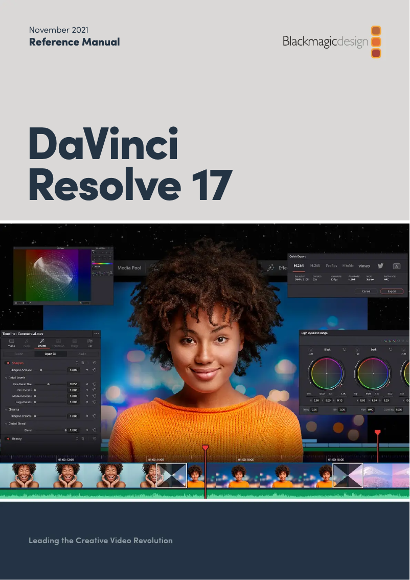 Imagen de la primera página del manual del dispositivo DaVinci Resolve