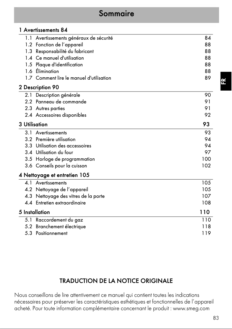 Página nº 1 - Manual de usuario Smeg MP722AO