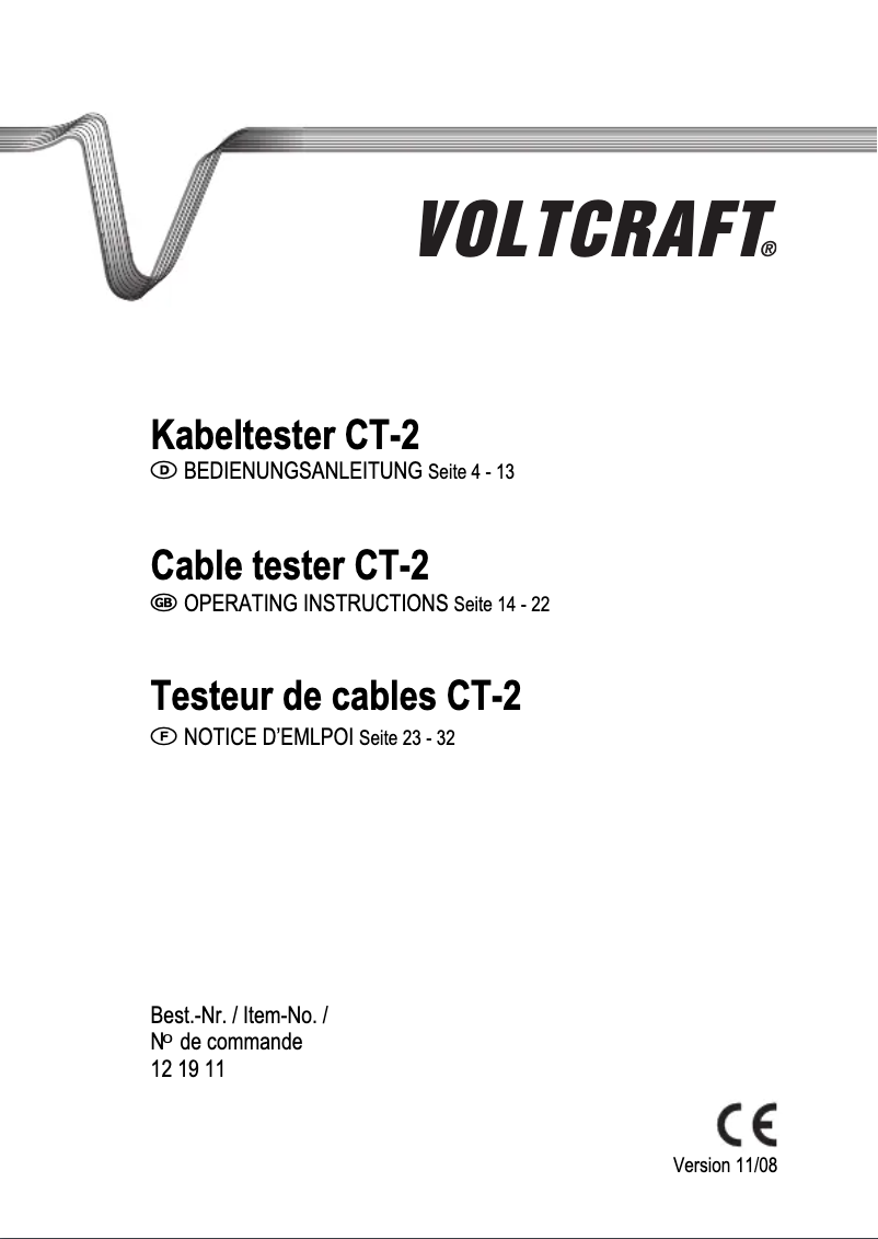 Página nº 1 - Manual de usuario Voltcraft CT-2