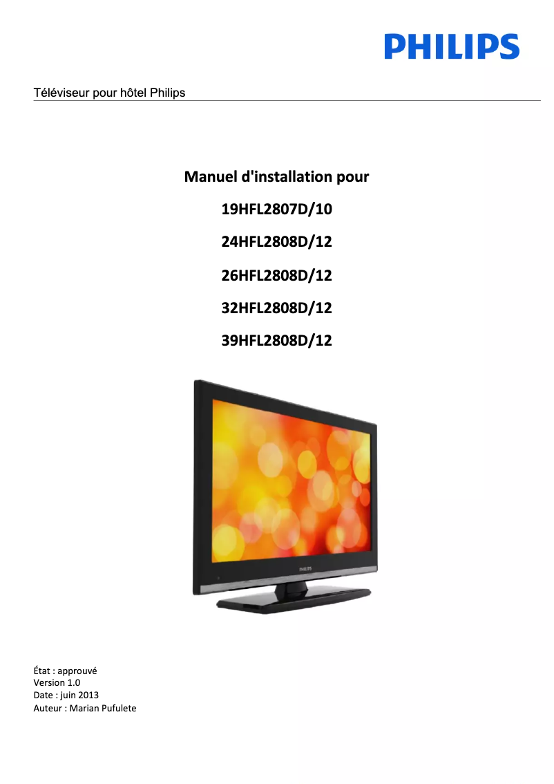 Imagen de la primera página del manual del dispositivo 26HFL2808D