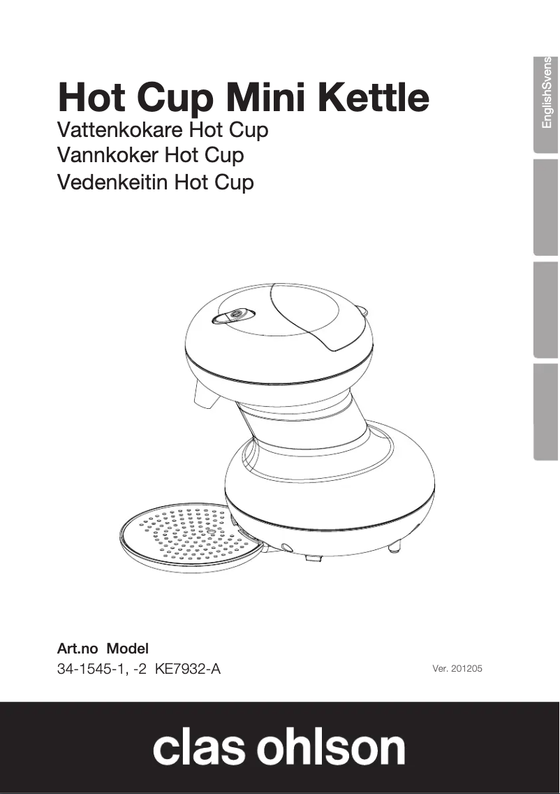 Página 1 del manual Manual de usuario Clas Ohlson KE7932-A