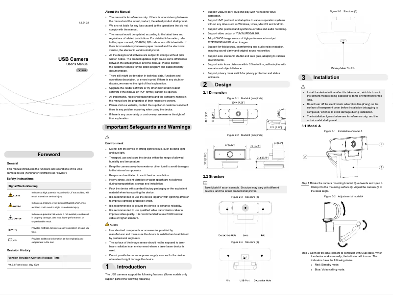Imagen de la primera página del manual del dispositivo DH-UZ3+