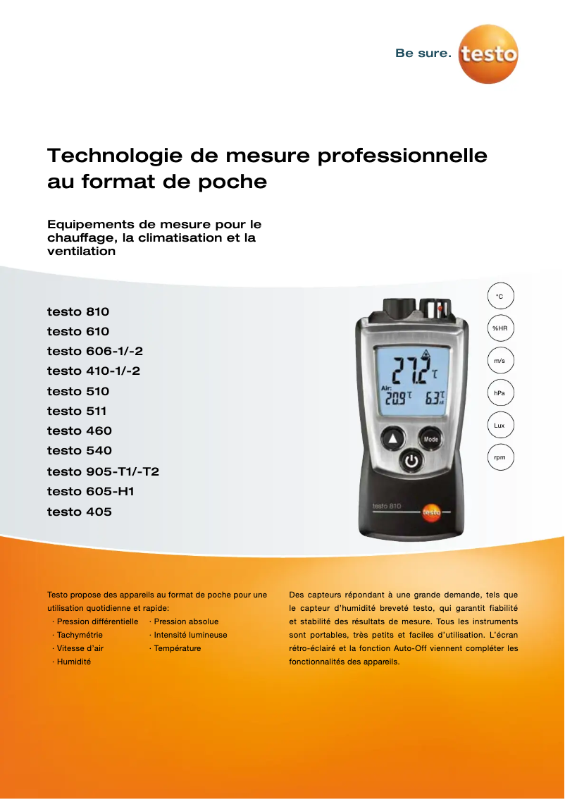Página 1 del manual Folleto Testo 905-T2