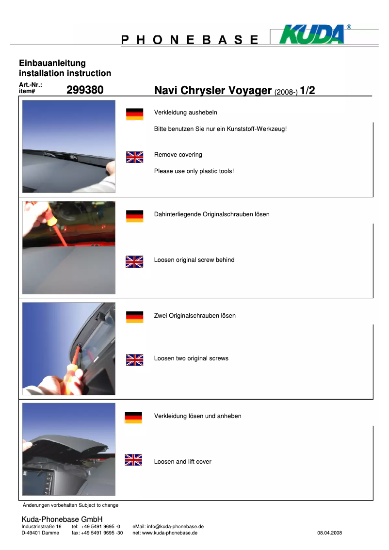 Imagen de la primera página del manual del dispositivo 299385