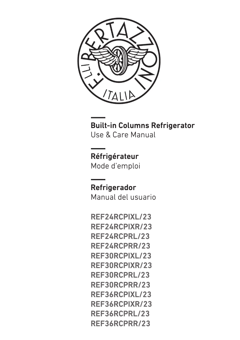 Página 1 del manual Manual de usuario Bertazzoni REF24RCPRR