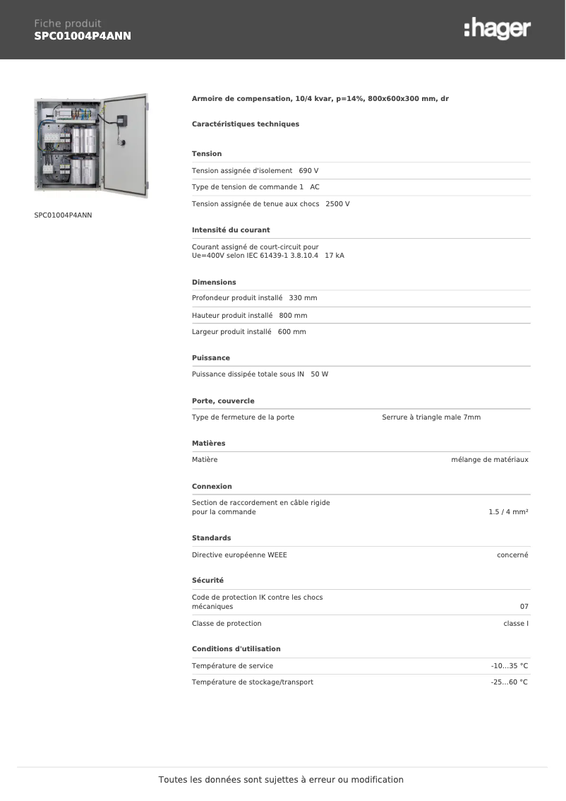 Imagen de la primera página del manual del dispositivo SPC01004P4ANN