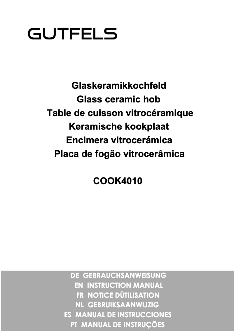 Imagen de la primera página del manual del dispositivo COOK 4010