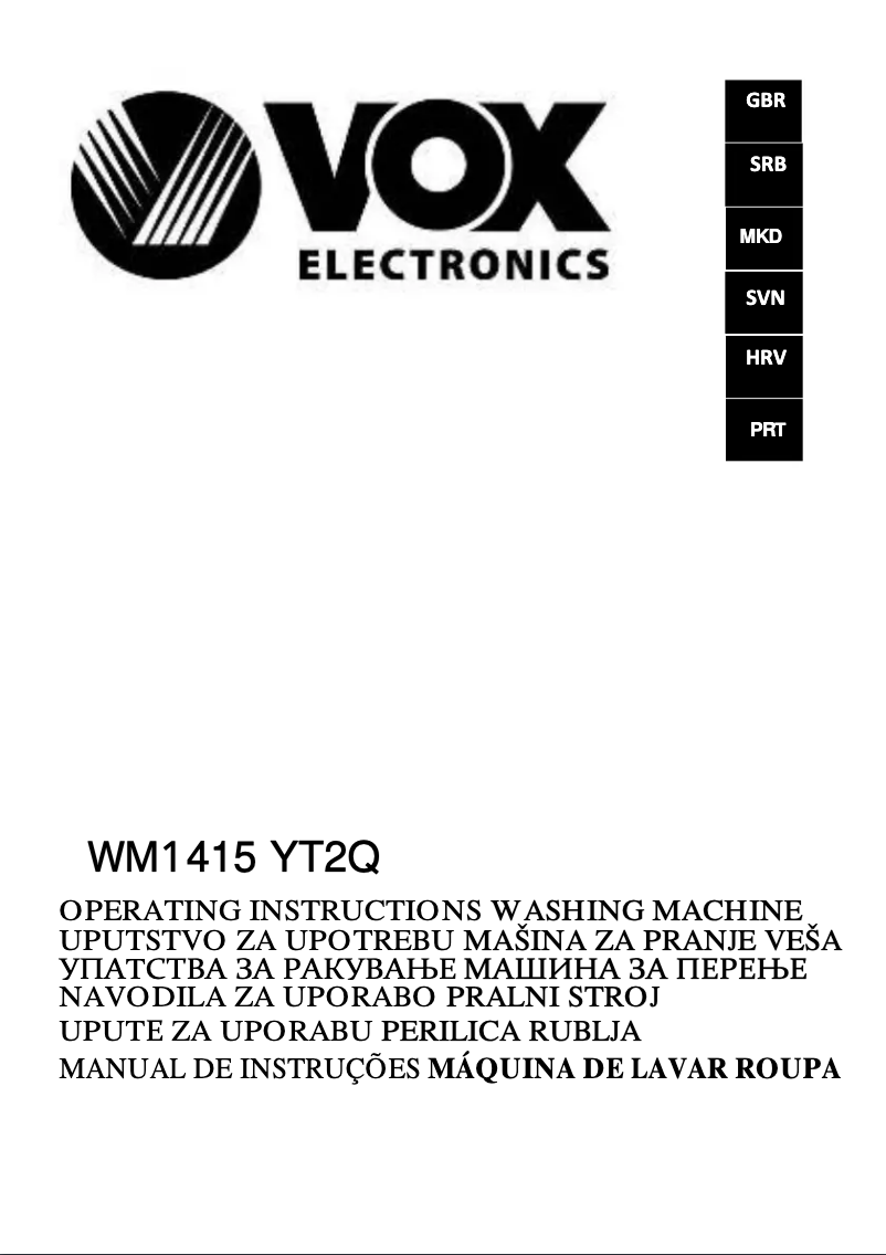 Imagen de la primera página del manual del dispositivo WM1415YT2Q