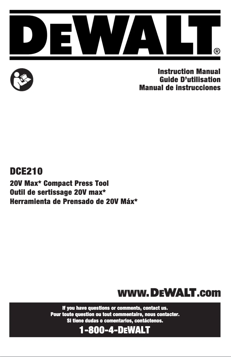 Página 1 del manual Manual de usuario DeWalt DCE210