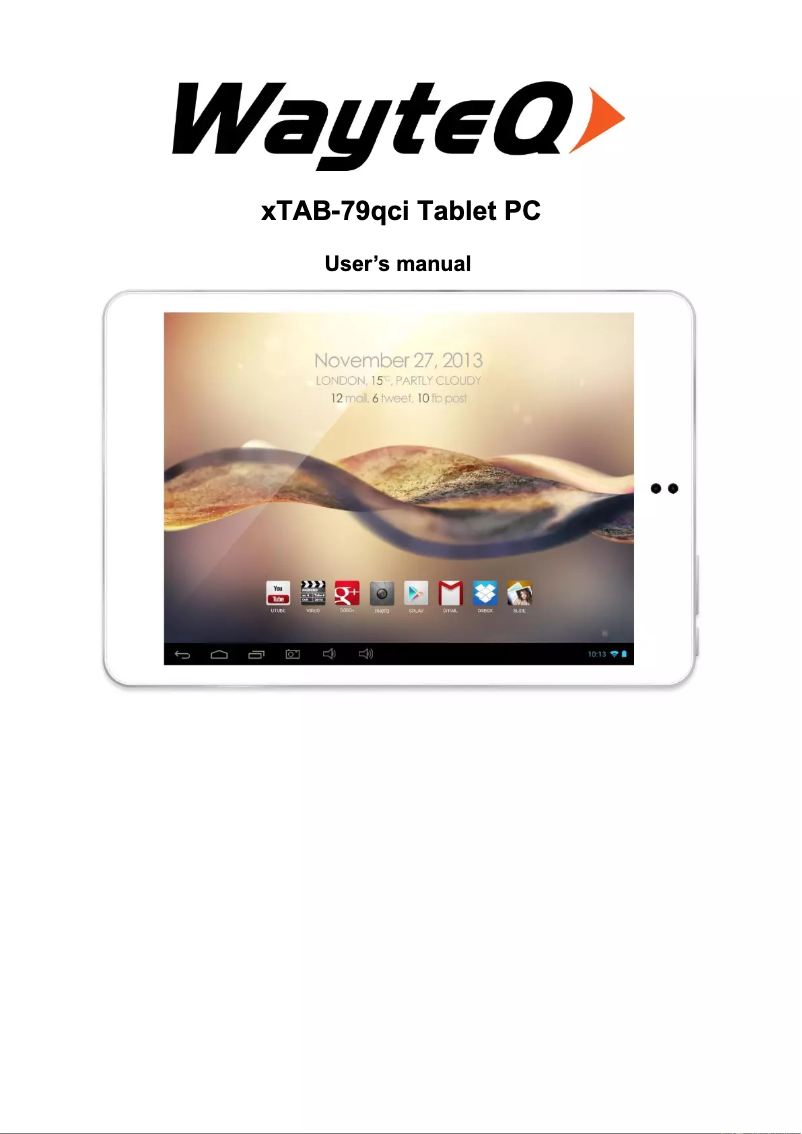 Página 1 del manual Manual de usuario WayteQ XTab 79 QCI