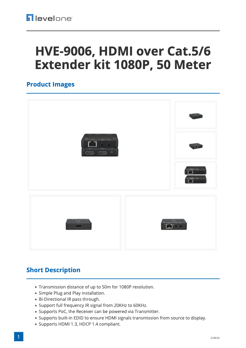 Imagen de la primera página del manual del dispositivo HVE-9006