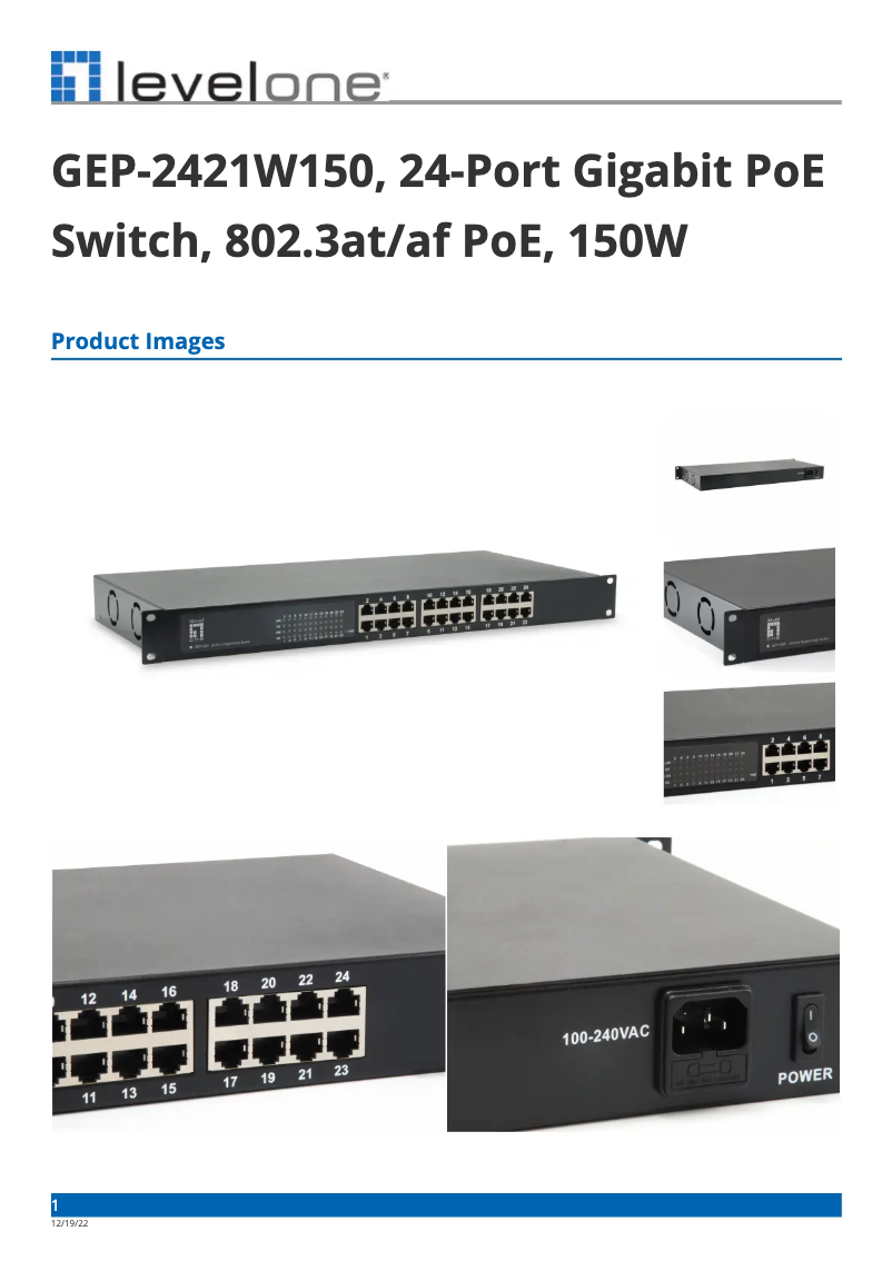Imagen de la primera página del manual del dispositivo GEP-2421W150
