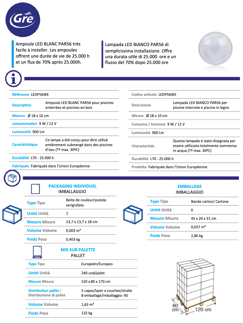 Imagen de la primera página del manual del dispositivo LEDP56WE