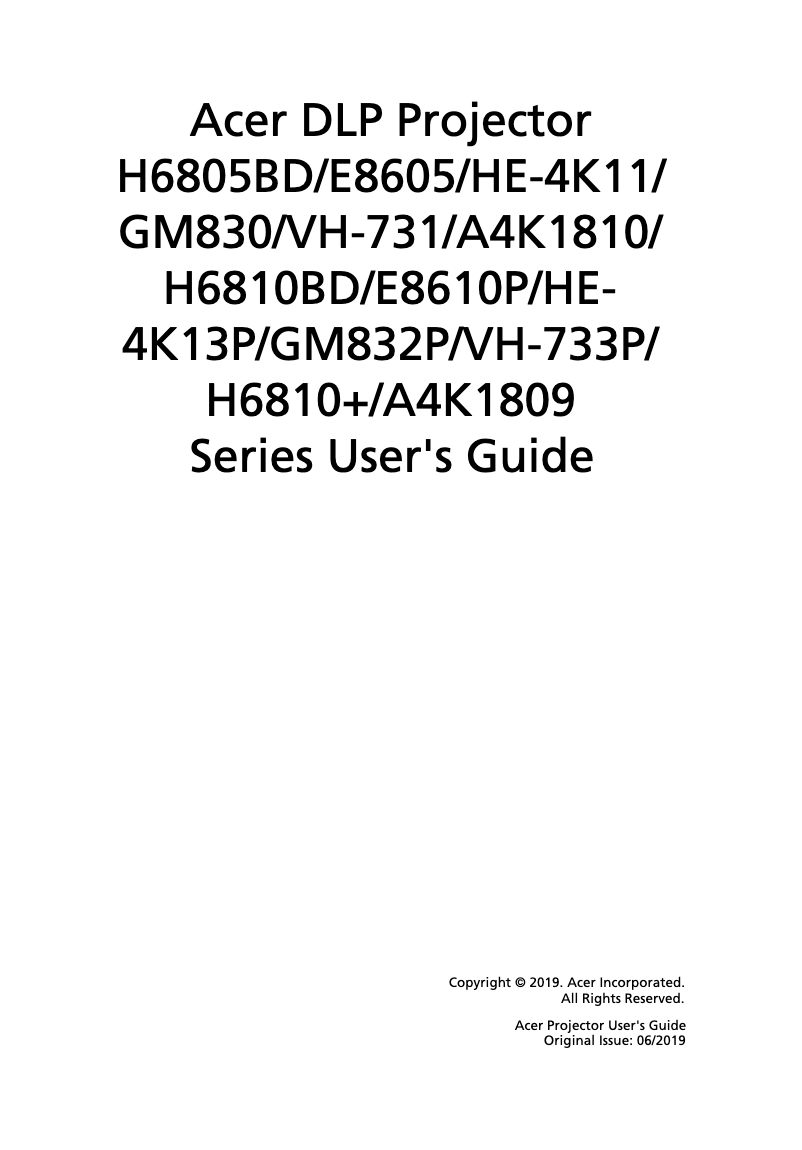 Página nº 1 - Manual de usuario Acer H6810BD