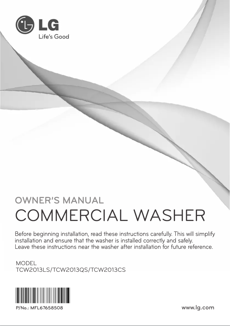 Imagen de la primera página del manual del dispositivo TCW2013QS