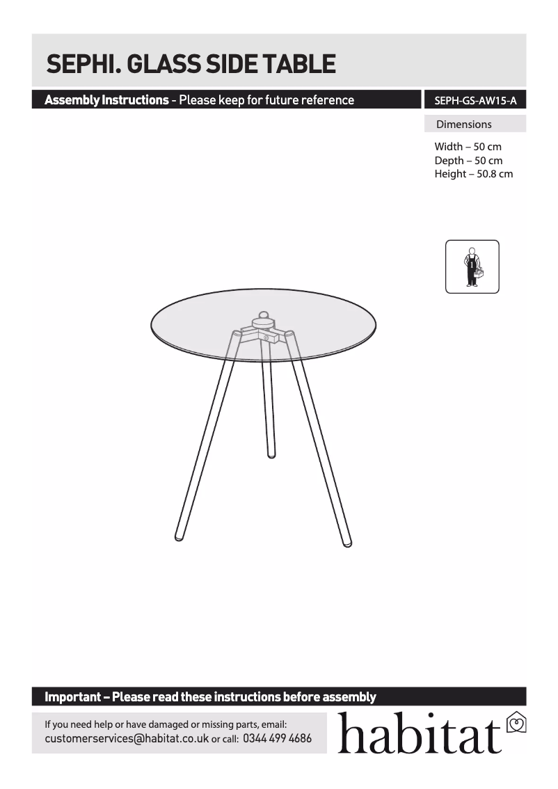 Imagen de la primera página del manual del dispositivo Sephi