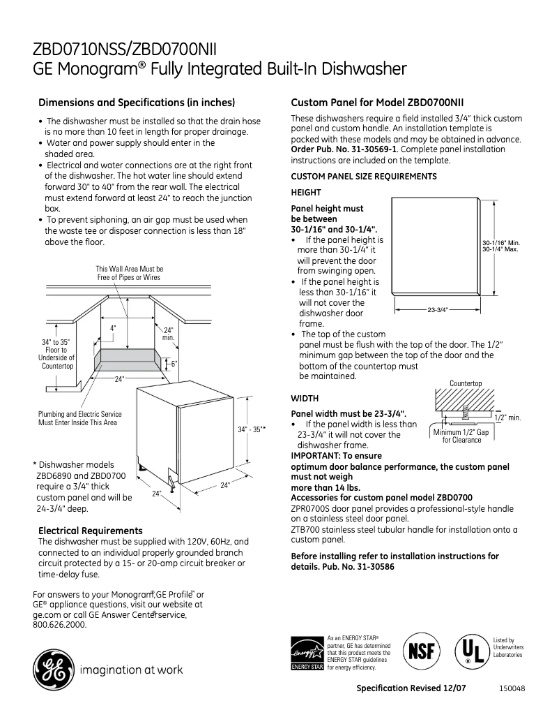 Imagen de la primera página del manual del dispositivo ZBD0700NII