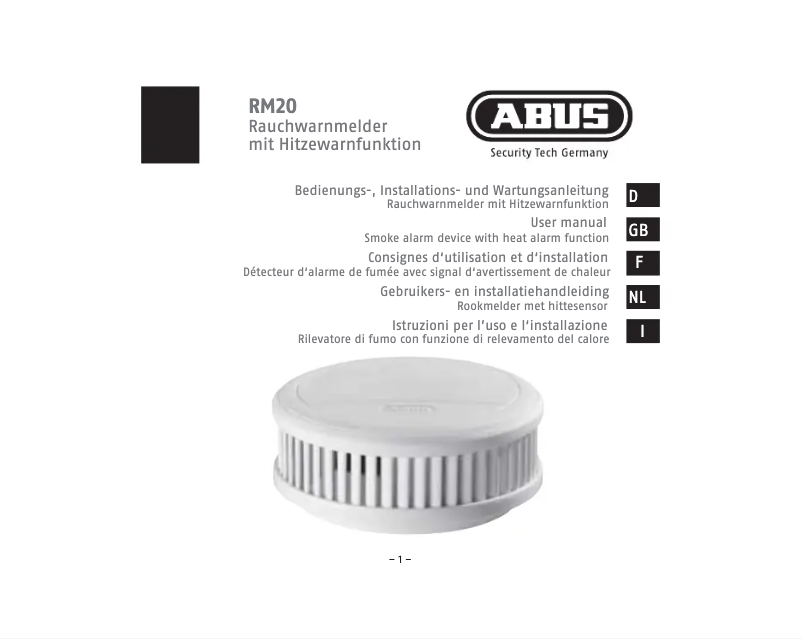 Página nº 1 - Manual de usuario Abus RM20 Li