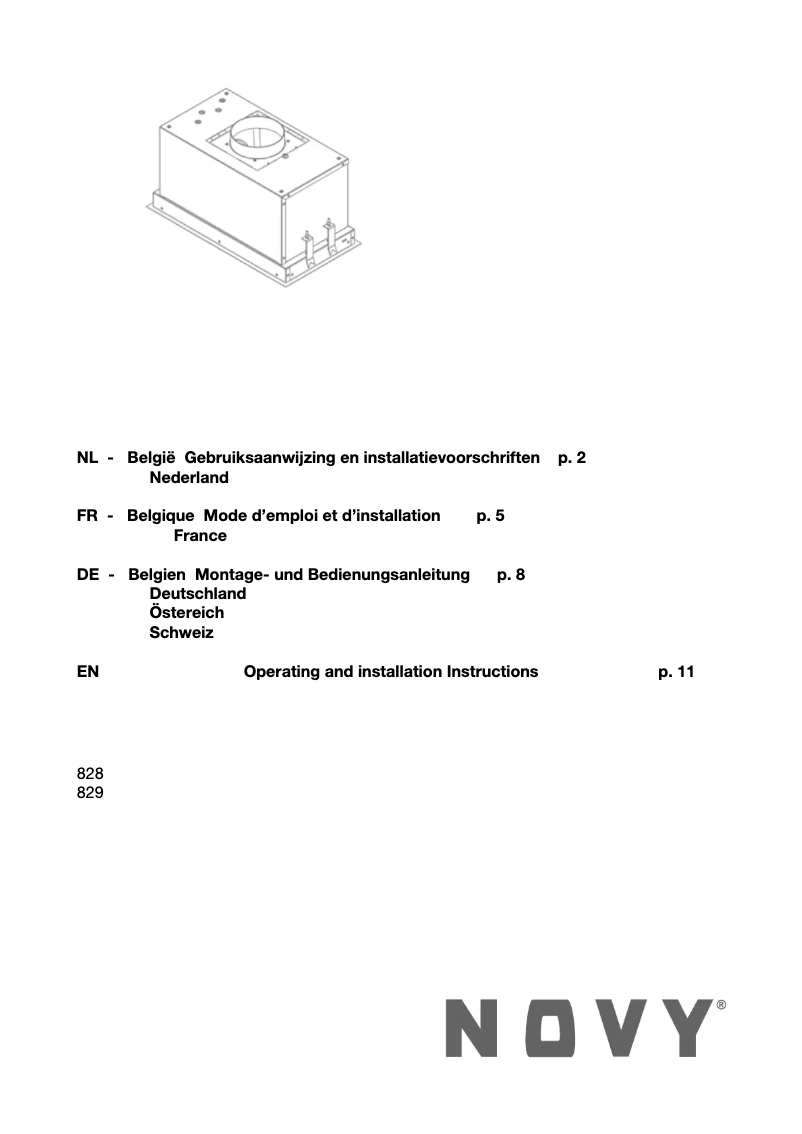 Página 1 del manual Manual de usuario Novy D828