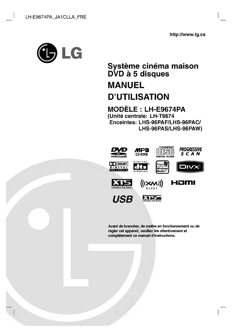 Imagen de la primera página del manual del dispositivo LH-E9674PA