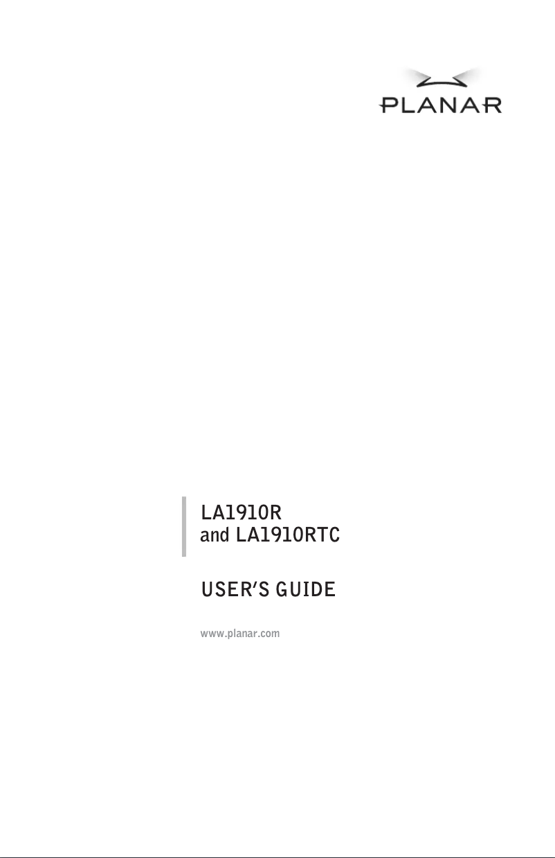 Imagen de la primera página del manual del dispositivo LA1910RTC