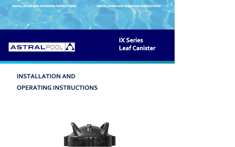 Imagen de la primera página del manual del dispositivo IX Leaf Canister