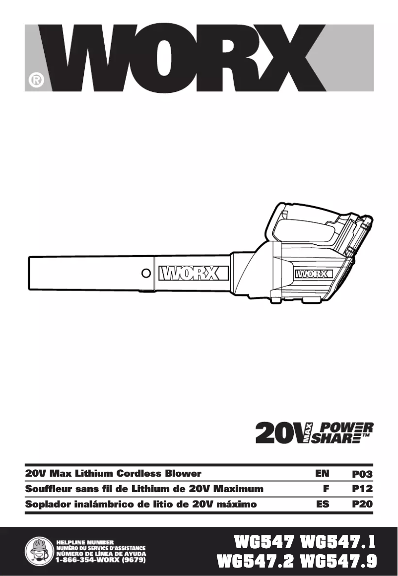 Página 1 del manual Manual de usuario Worx WG547.2
