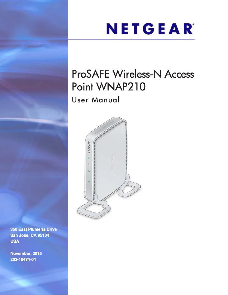 Imagen de la primera página del manual del dispositivo ProSafe WNAP210