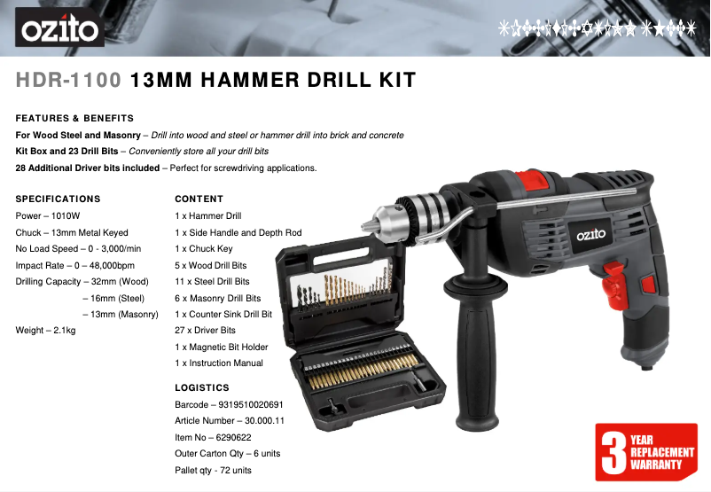 Imagen de la primera página del manual del dispositivo HDR-1100