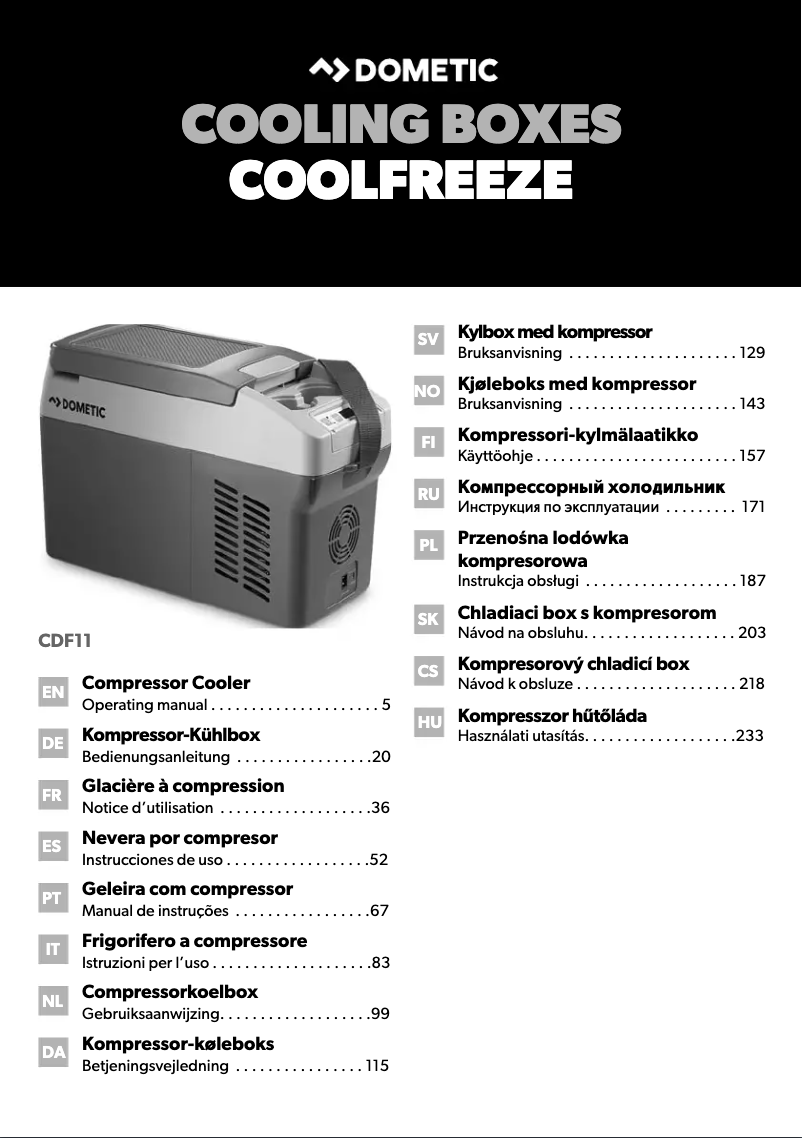 Página 1 del manual Manual de usuario Dometic CoolFreeze CDF11
