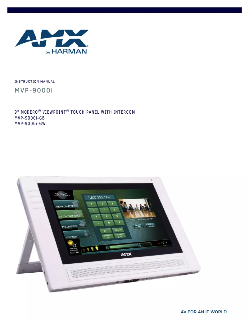 Imagen de la primera página del manual del dispositivo MVP-9000i