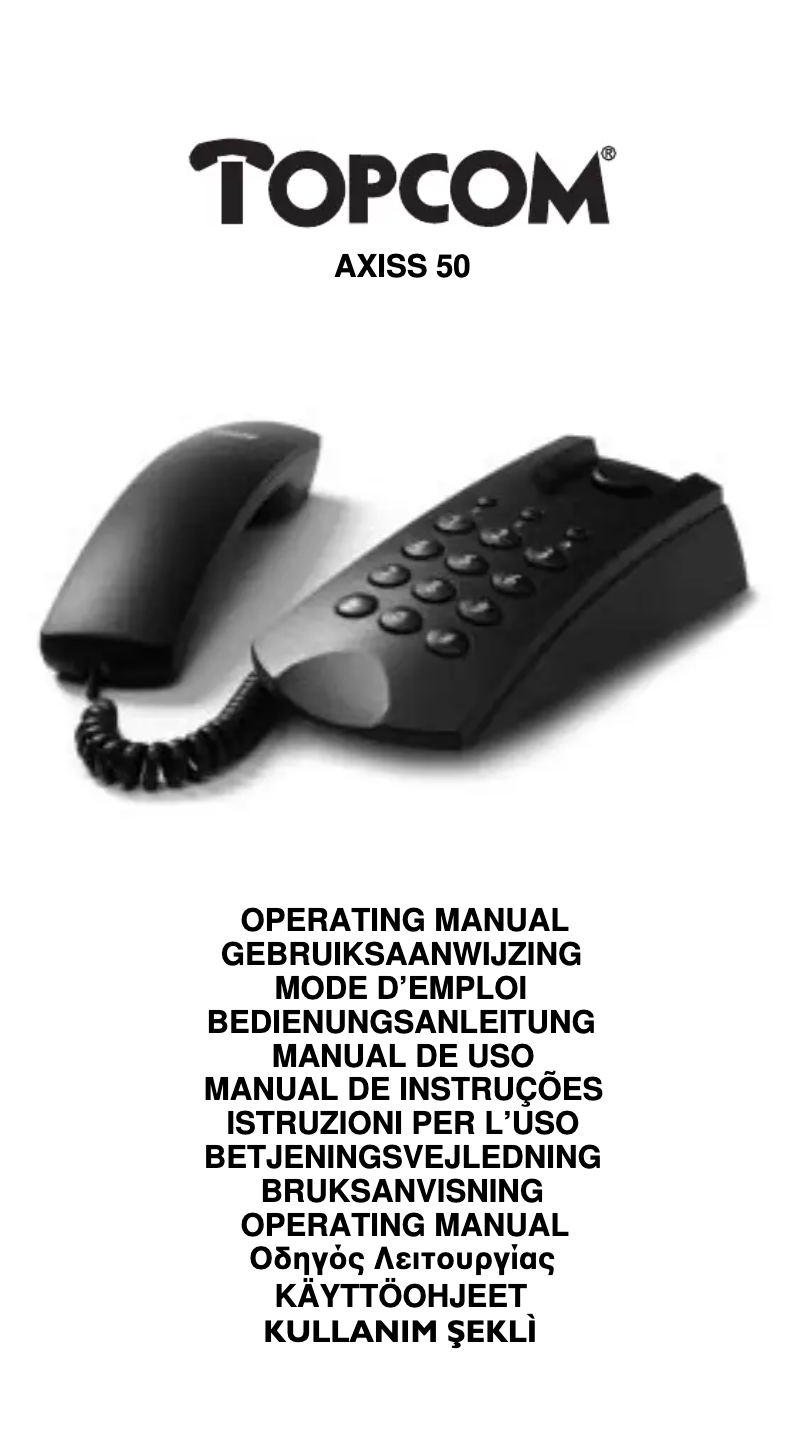 Página 1 del manual Manual de usuario Topcom Axiss 50