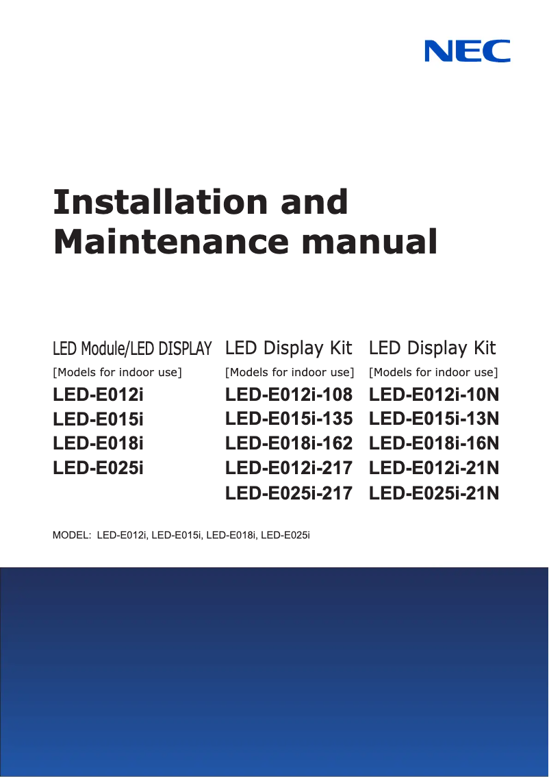 Imagen de la primera página del manual del dispositivo LED-E018I
