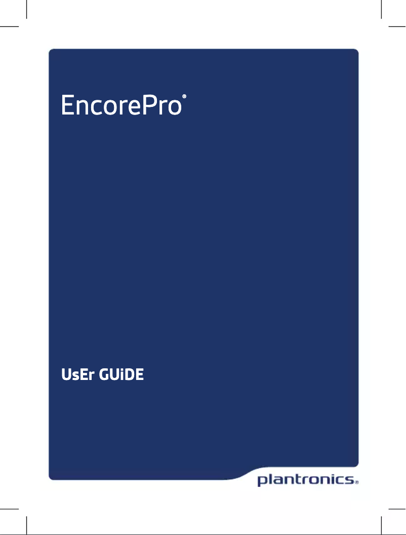 Página nº 1 - Manual de usuario Plantronics EncorPro