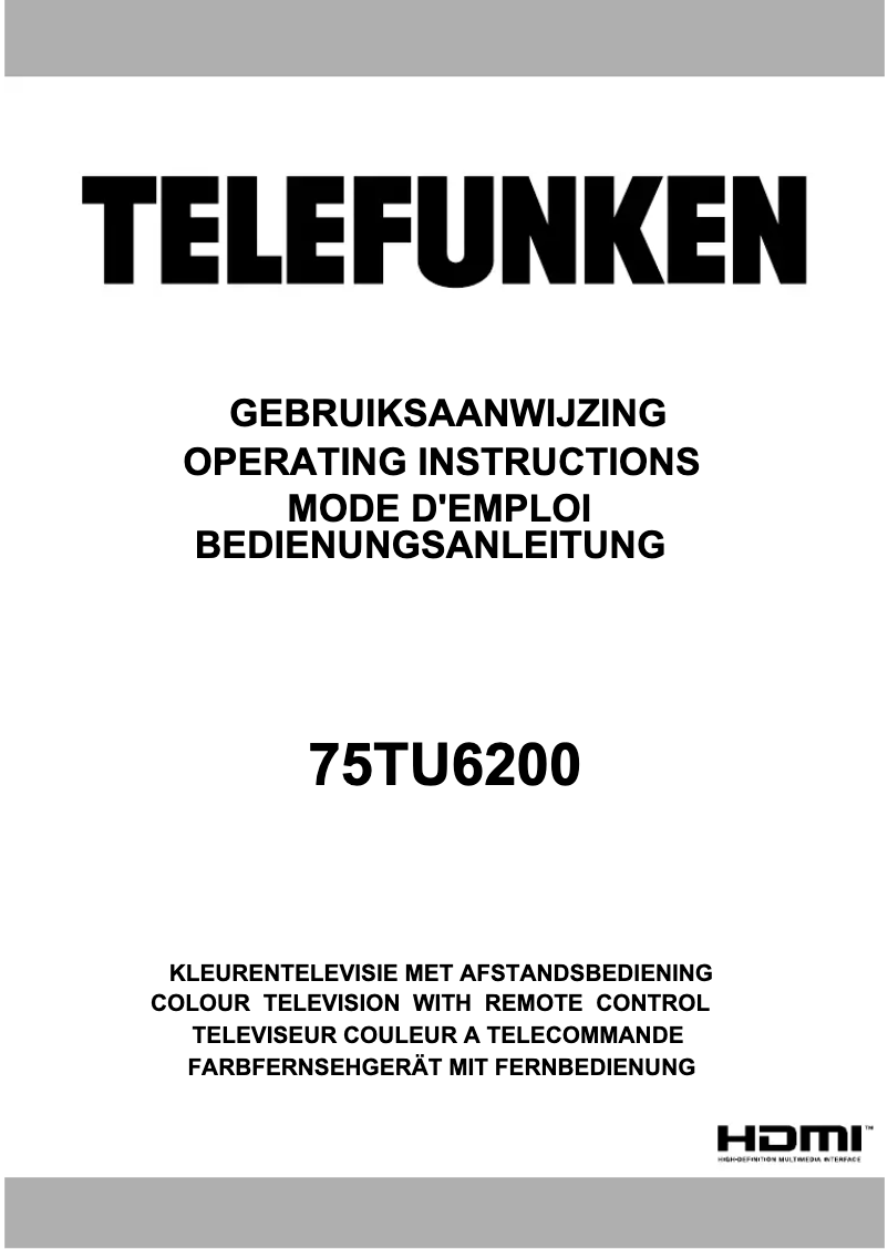 Imagen de la primera página del manual del dispositivo 75TU6200