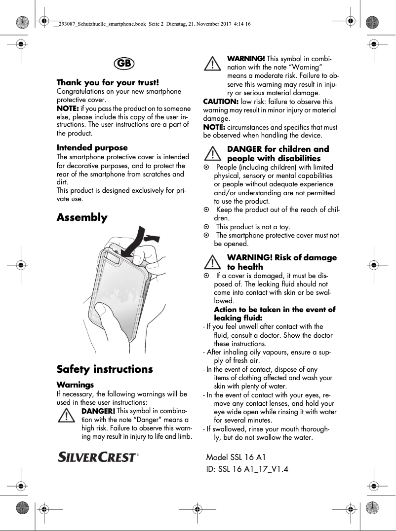 Página 1 del manual Manual de usuario SilverCrest SSL 16 A1