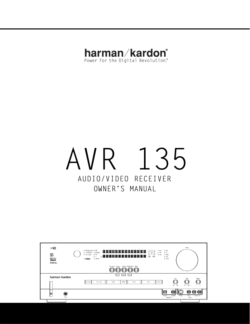 Página nº 1 - Manual de usuario Harman Kardon AVR 135